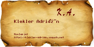 Klekler Adrián névjegykártya