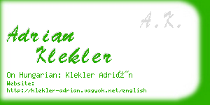 adrian klekler business card